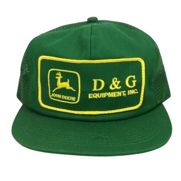 Vintage John Deere D&G Equipment Green Mesh Trucker Hat Snapback K Products USA - Picture 2 of 8